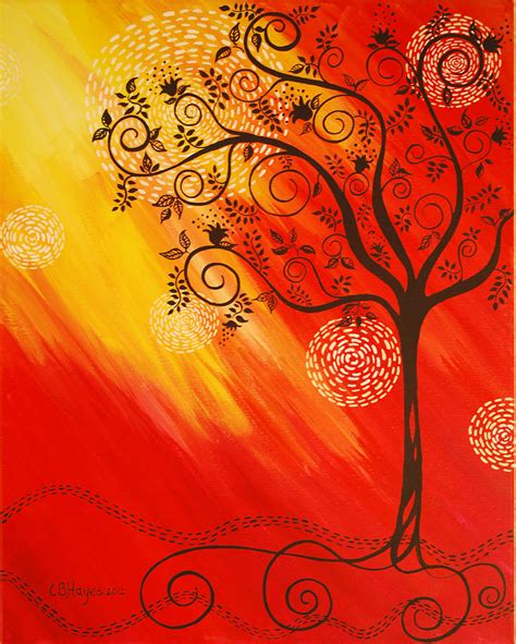 What is silhouette in art? Tree Of Life In Silhouette Painting by Catherine Barry