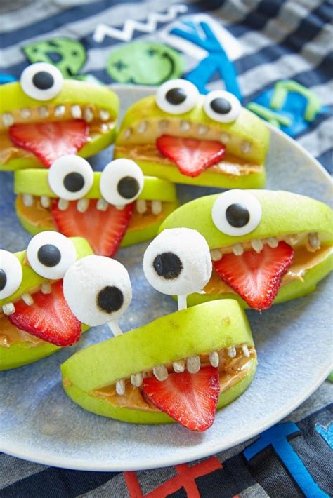 Green Apple Monsters Halloween Party Snacks Halloween Treats To Make
