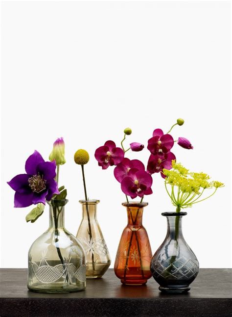 Etched Glass Bottle Vases Serene Spaces Living