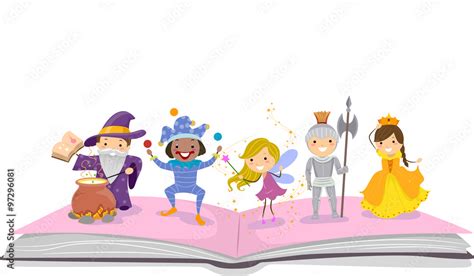 Stickman Kids Story Book Characters Stock Vector Adobe Stock