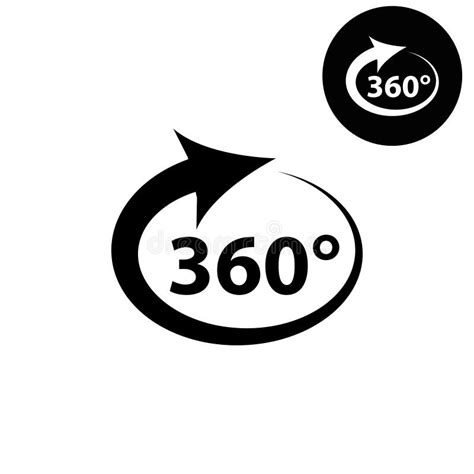 360 Degree White Vector Icon Stock Vector Illustration Of Design