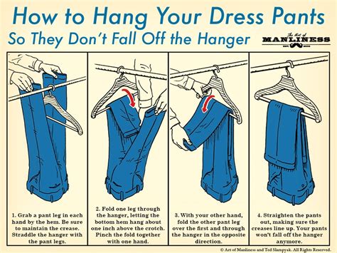 How To Hang Your Dress Pants So They Dont Fall Off The Hanger