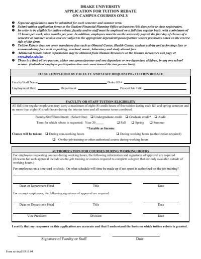 Drake University Tuition Rebate Form