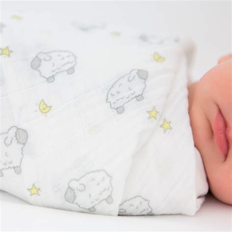 Muslin Swaddle Blankets - Little Lambs Goodnight (Set of 3 