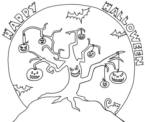 Yucca Flats, N.M.: Wenchkin's Coloring Pages - Halloween Tree