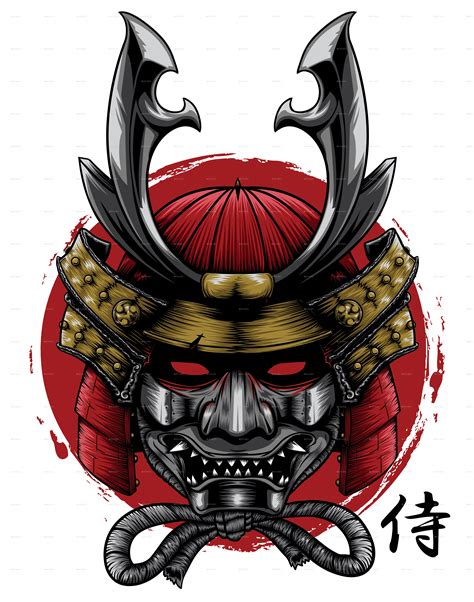 Ninja warrior jumping attack vector illustration. SAMURAI HEAD | Samurai art, Japanese tattoo art, Samurai ...