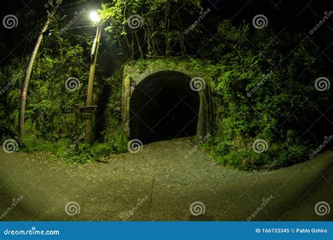 Dark And Creepy Tunnel Stock Image Image Of Night Tunnel 166733345