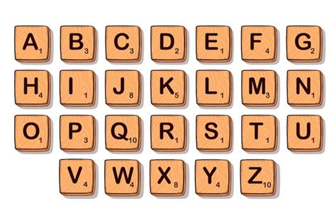 Set Of Cute Scrabble Tiles Premium Vector