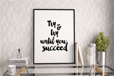 Try And Try Until You Succeed Print Printable Poster Etsy