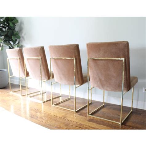 The 1188 dining chair is claimed to be the favourite chair of its designer, milo baughman. Vintage Milo Baughman Brass Dining Chairs - Set of 4 ...