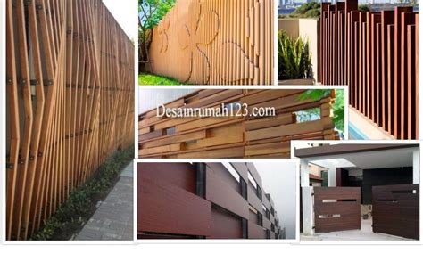 Kayu, besi, tembok, berbagai motif seperti pagar minimalis di bawah ini, yang selain aman, juga punya nilai estetika. Kumpulan Desain Terbaik Pagar Rumah Minimalis Kayu Ulin ...