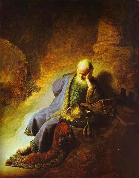 Jeremiah Weeps Over Jerusalem By Rembrandt Rembrandt Rembrandt Van