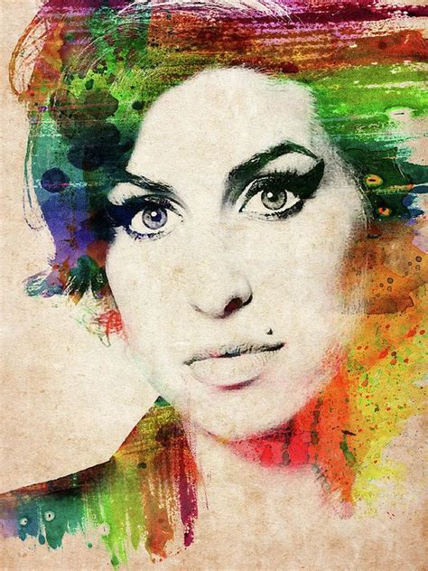 Amy Winehouse Colorful Portrait Art Print By Mihaela Pater Colorful