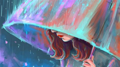 Desktop Wallpaper I Miss You Sad Girl In Rain With