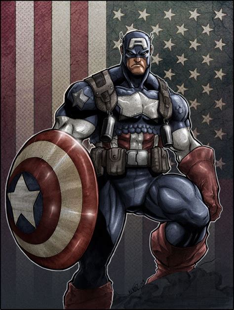 Captain America By Spicercolor On Deviantart Arte Dc Comics Marvel