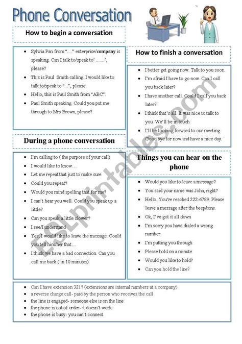 Phone Conversation Vocabulary Esl Worksheet By Aga1985