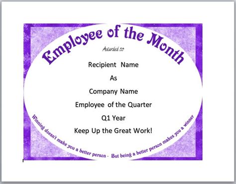 Each year every state association may award one individual with the employee of the year award. 15 Free Employee of The Year Certificate Templates - Free Word Templates