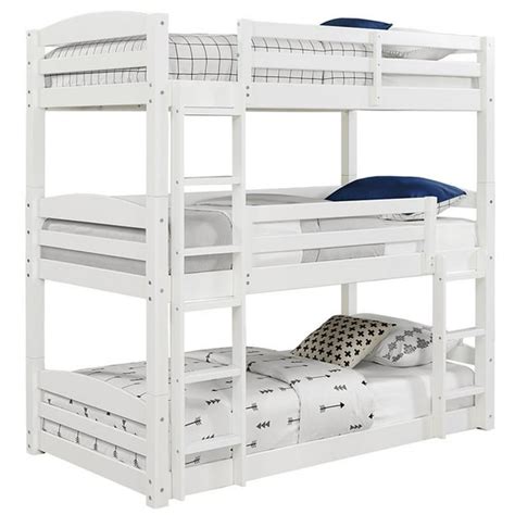 Dorel Living Sierra Twin Triple Bunk Bed In White