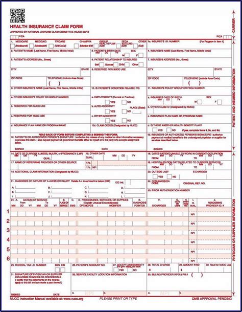 Medical Claim Form Hcfa 1500 Form Form Resume Examples Ey39ygdn32