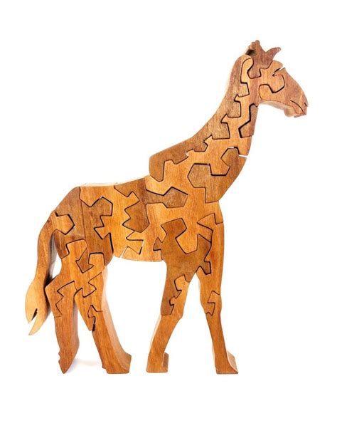 Wooden Giraffe Puzzle Etsy Giraffe Intarsia Wood Patterns Scroll Saw