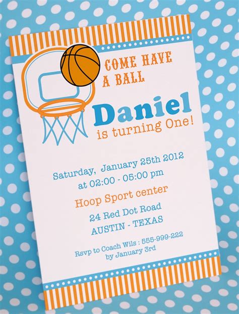 Whether it is a milestone birthday, a party for your kids or a surprise party, browse here for the perfect birthday invite. DIY PRINTABLE Invitation Card - Basketball Birthday Party ...