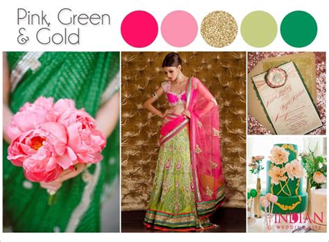 Pink Green And Gold Palette For An Indian Wedding Indianwedding Gold