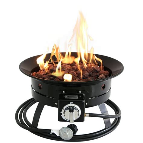 19 Outdoor Gas Fire Pit Portable 52 000 Btu Propane Patio Heater With Hose Lava Rocks
