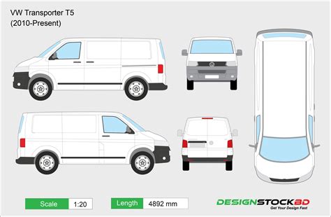 Volkswagen Transporter T5 Van Templateoutline Download