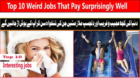 Top 10 Weird Jobs That Pay Surprisingly Well|Top 10 amazing jobs in the