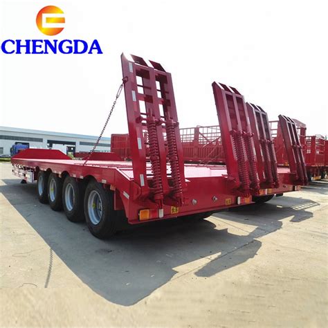 4 Axle Lowbed Low Boy Low Deck Lowboy Trailer 100 Ton China Low Bed
