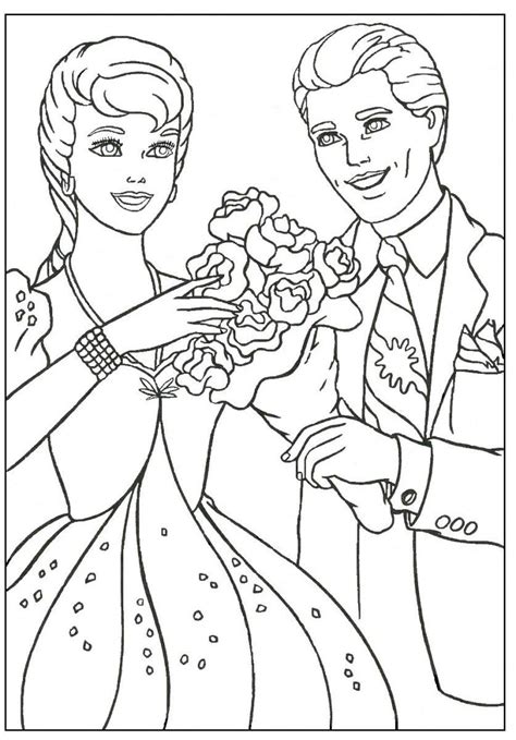 Imagenes De Barbie Y Ken Para Pintar Cartoon Coloring Pages Barbie