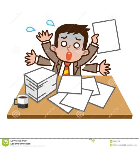 Very Busy Businessman Cartoon Vector 65607757