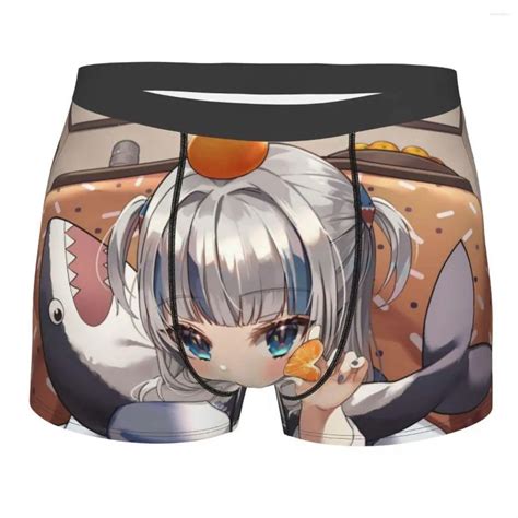 Hololive Gawr Gura Eat Fruits Mens Cute Anime Boxer Cute Boxer Briefs Shorts Funny Male Mid