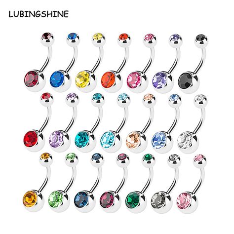 Show your edgy side with belly bars & rings from icing. 10Pcs/Lot Color Randonmly Crystal Belly Button Rings Belly ...