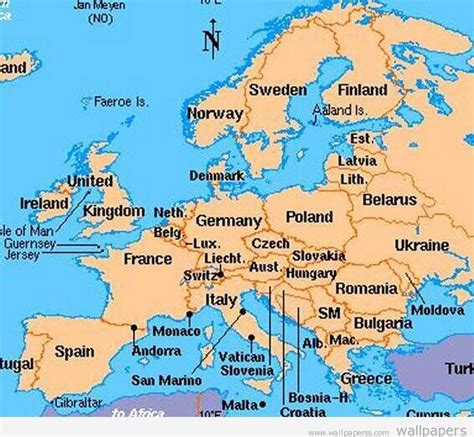 Western Europe Map With Capitals Map Vector