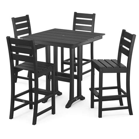 Polywood Grant Park Black 5 Piece Hdpe Plastic Side Chair Farmhouse