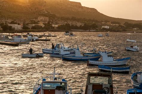 Bonagia Trapani Sicily Italian Fishing Boats Editorial Stock Image