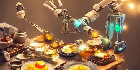 Robot Bender Cooking Delicious Food 3 D Render Stable Diffusion