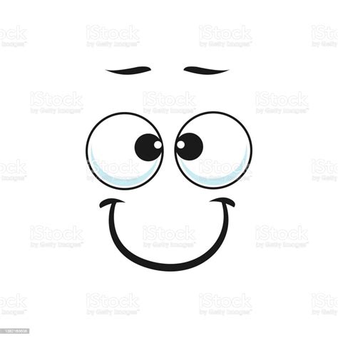 Cartoon Smiling Face Vector Friendly Funny Emoji Stock Illustration