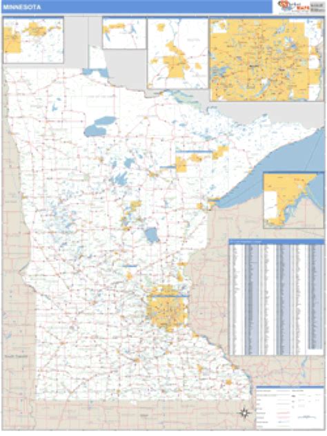 Minnesota Zip Code Wall Map