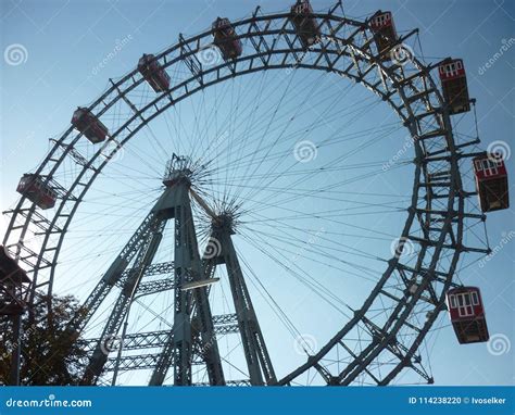 Vienna Giant Ferris Wheel At Wiener Prater Stock Photo Image Of