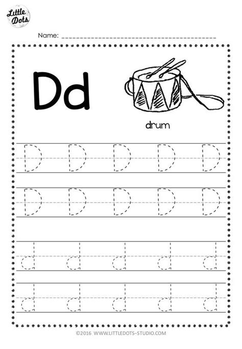 Trace letter D  Letter d worksheet, Alphabet writing worksheets