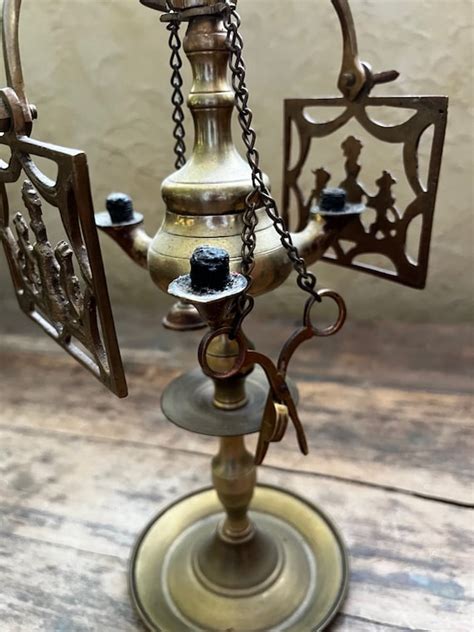 Antique 19th Century Shabbat Lucerne Oil Lamp Etsy