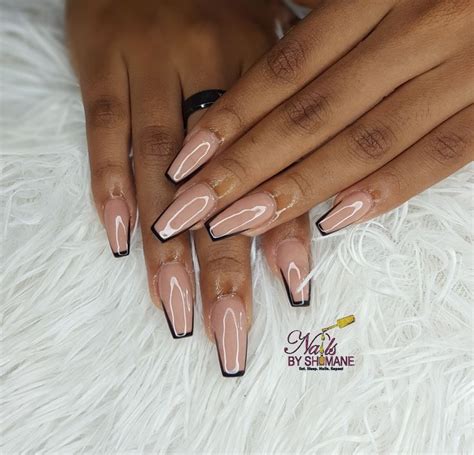 Nude Nails Nude Nail Designs Trim Nails Black And Nude Nails