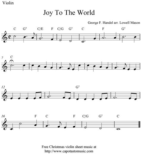 Violin Christmas Sheet Music For Beginners