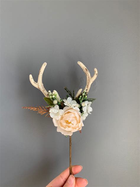 Antler Floral Cake Topper First Birthday Props Cake Topper Flowers