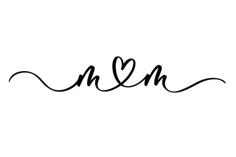 Mom Mothers Day Greeting Continuous Lettering Line Script Cursive Inscription For Poster