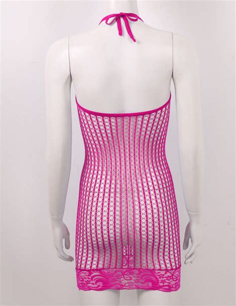Women See Through Body Stocking Lingerie Mini Dress Babydoll Nightwear