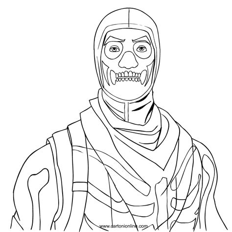 Marshmello, fishstick, dj yonder, team leader, midas and others. Skull Trooper from Fortnite coloring page
