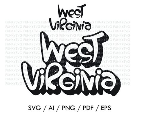 West Virginia Svg Eps Png Illustrated Svg Home States Svg Etsy